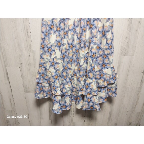 Grace Karin Smocked Floral Midi Dress Large NWT Resort Vacation Romantic - Picture 2 of 10